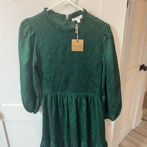 Blu Pepper Kids Emerald Green Dress